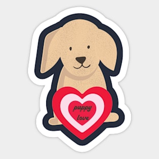 Puppy Love Heart Sticker